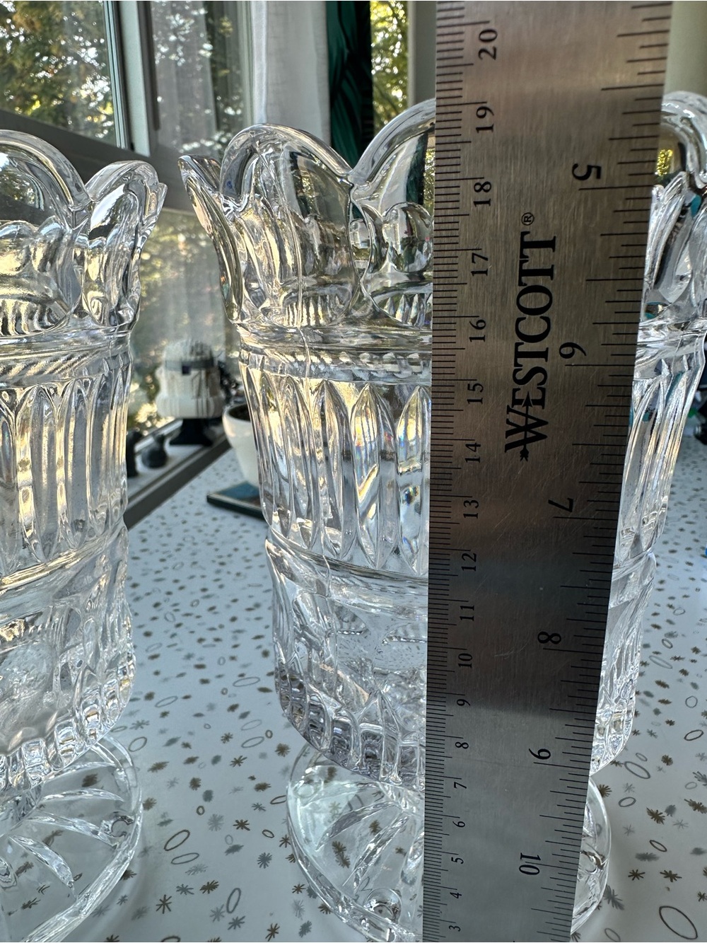 Fifth Avenue Princeton Crystal Hurricane Candle Holders - Pair - Picture 6 of 7